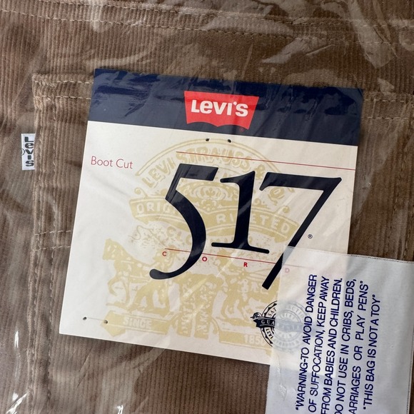 Vintage Levis 517 Corduroy Pants Mens 36x32 Tan Bootcut Cowboy USA Deadstock NWT - Picture 3 of 5